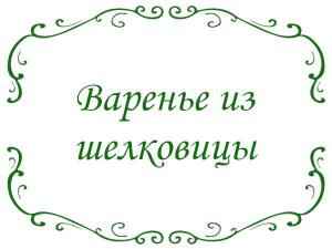 Варенье из шелковицы на зиму быстро и вкусно